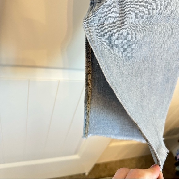 NWT WeWoreWhat slit hem jeans in real stiff denim retro vintage inspired chain - Picture 9 of 12